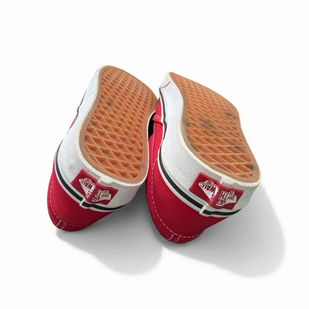 Vans Red Flame Checkered Slip-On Shoes - Picture 3 of 5
